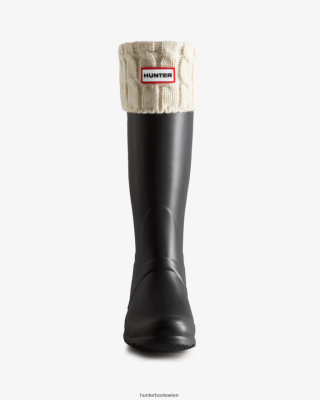 Hunter Boots Österreich - Hunter 6-Stich-Zopfstrick-Stiefelsocken mit Bündchen Frauen F6V84F475 Weiß