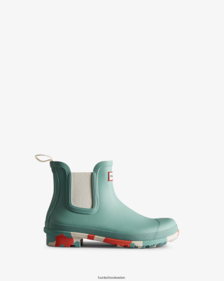 Hunter Boots Österreich - Hunter Chelsea-Stiefel mit Farbspritzer-Sohle Frauen F6V84F280 Vogelaugenblau/Weidenweide/Kakirosa