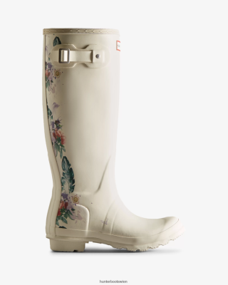 Hunter Boots Österreich - Hunter Hohe Gummistiefel mit botanischem Aufdruck Frauen F6V84F73 weiß schattiert