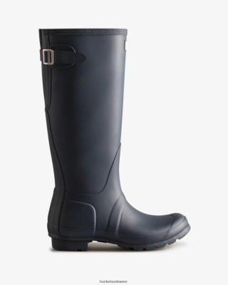 Hunter Boots Österreich - Hunter Hohe, hinten verstellbare Regenstiefel Frauen F6V84F64 Marine