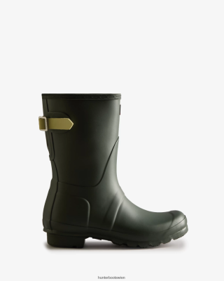 Hunter Boots Österreich - Hunter Kurze, hinten verstellbare Regenstiefel Frauen F6V84F307 maa grün/wild grün