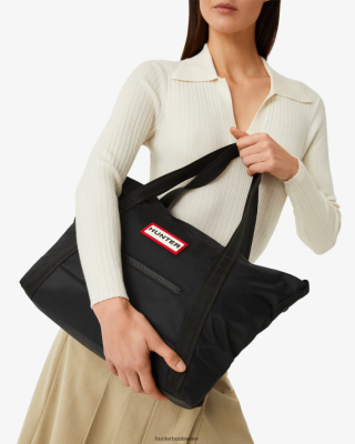 Hunter Boots Österreich - Hunter Mittlere Nylon-Einkaufstasche mit Clip oben Männer F6V84F457 Schwarz