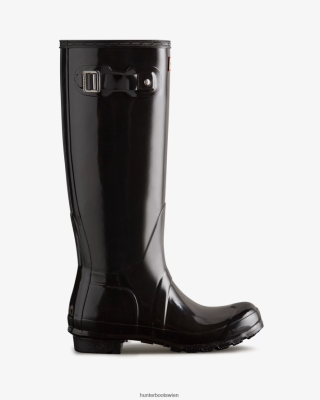 Hunter Boots Österreich - Hunter Originale hohe Glanz-Gummistiefel Frauen F6V84F55 Schwarz