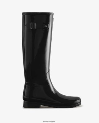 Hunter Boots Österreich - Hunter Raffinierte, schmal geschnittene, hohe Glanz-Gummistiefel Frauen F6V84F97 Schwarz