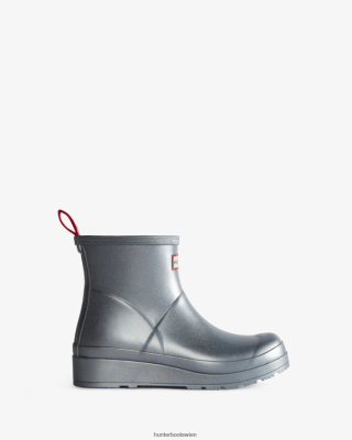 Hunter Boots Österreich - Hunter Spielen Sie kurze kosmische Glitzer-Gummistiefel Frauen F6V84F10 Silber