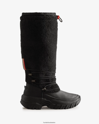 Hunter Boots Österreich - Hunter Wanderer-Schneestiefel mit veganer Shearling-Isolierung Frauen F6V84F208 Schwarz