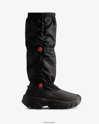 Hunter Boots Österreich - Hunter Wanderer isolierte hohe Slouch-Schneestiefel Frauen F6V84F256 Schwarz