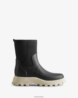 Hunter Stiefel Gefüttert - Hunter City Explorer kurze Neoprenstiefel Frauen F6V84F162 schwarz/weiß schattiert