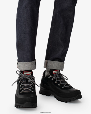 Hunter Stiefel Gefüttert - Hunter Explorer isolierte Lederschuhe Männer F6V84F582 Schwarz