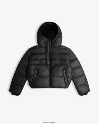 Hunter Stiefel Gefüttert - Hunter Unerschrockene, isolierte kurze Pufferjacke Frauen F6V84F360 Schwarz