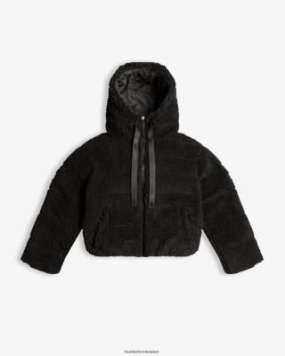 Hunter Stiefel Gefüttert - Hunter Wanderer-Kurzpufferjacke mit veganer Shearling-Isolierung Frauen F6V84F372 Schwarz