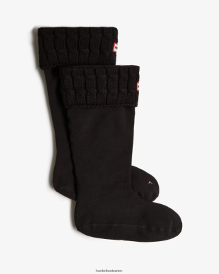 Hunter Stiefel Wien - Hunter Hohe Stiefelsocken aus recyceltem 6-Stich-Zopfmuster mit Bündchen Männer F6V84F374 Schwarz