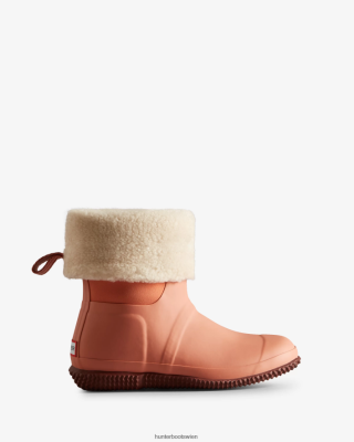 Hunter Stiefel Wien - Hunter Isolierte, vegane Shearling-Stiefel mit Rollverschluss Frauen F6V84F278 raues Rosa/gedämpfte Beere