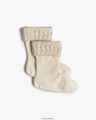 Hunter Stiefel Wien - Hunter Kurze Stiefelsocken mit recyceltem 6-Stich-Zopfmuster Männer F6V84F404 Weiß
