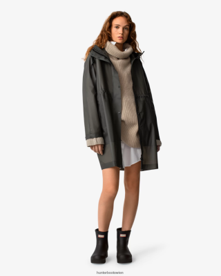 Hunter Stiefel Wien - Hunter Play wasserdichter Parka aus transparentem Vinyl Frauen F6V84F350 dunkles Oliv